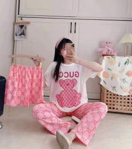 Women's Terno 3in1 Cotton Spandex Cute Cartoons Prints Tshirt Sleepwear Pajama Set  SIZE: Free size❤