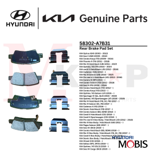 [ORIGINAL] Rear Brake Pad Set Fits KIA Optima Rio Soul Sportage Cerato Ceed Stonic Seltos & More (58302-A7B31)