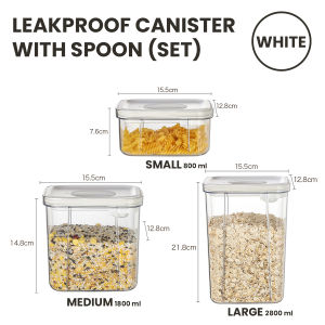 Locaupin Airtight Container Dry Cereal Kitchen Canister Jar Easy Open Locking Lid Canister with Removable Scooper