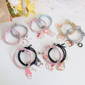 1 Cặp Sanrio Phụ Kiện Vòng Tay Kuromi Melody Từ Tính Nhỏ Cao Su Cặp Đôi Bạn Gái Hoạt Hình Hợp Kim Nhôm Cô Gái Quà Tặng