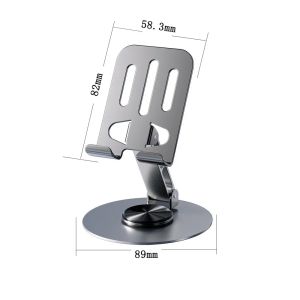 K5 Foldable Tablet Mobile Phone Desktop Phone Stand for iPad iPhone Samsung Desk Holder Metal Stand Support Up to 10 inches 360º Rotation Uninterrupted View Slip-proof