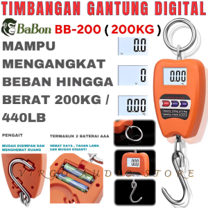 Timbangan Gantung Besi 50kg 100kg Dan 200kg Hanging Scale Digital Dan Jarum | Mini Crane Scale Timbangan Gantung Digital Lcd Max 200 Kilogram | Timbangan Multifungsi - Vas