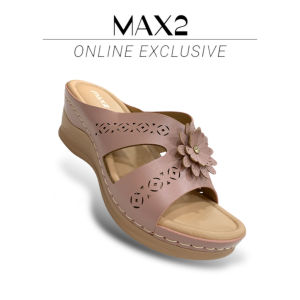 Max2 - Kasut Wedges Wanita Moden PU | Selesa dan Berjahit Tapak Lebih Tahan Lama | Rekaan Multifungsi | 6 cm Tinggi
