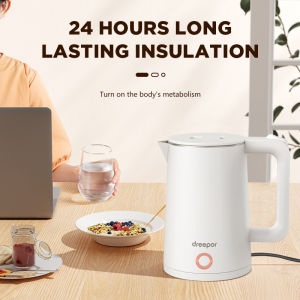 Dreepor Household Electric Kettle Stainless Steel Electric Kettle 2.2L Double Layer Anti-scalding Automatic Heat1500W Steam Sensor Switch Boil and Stop Anti-dry Protection