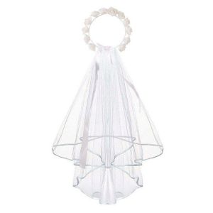 TIMIA Gift Romantic Hairband Puffy Short Bride Bridal Veil Artificial Flower Wreath Headband Wedding Photo Lace Up Party Accessory