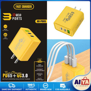 65W PD Fast Charger USB 3 Ports Quick Charger Cell Phone Charger for Android IPhone Xiaomi Huawei Samsung QC 3.0 Charging Adapter