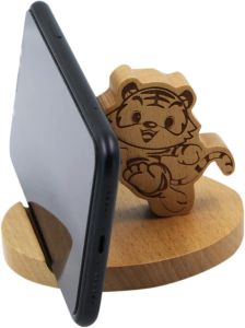Cute Bunny Cellphone Stand Holder Wooden Smartphone Desk Holder for All Mobile Phones Animal Phone Stand Desk Ornament