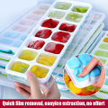 14 Holes Silicone Ice Cube Maker Tray Baby Food Maker Mold Tray Container with Lid Bekas Pembuat Ais Batu 硅胶冰格. 