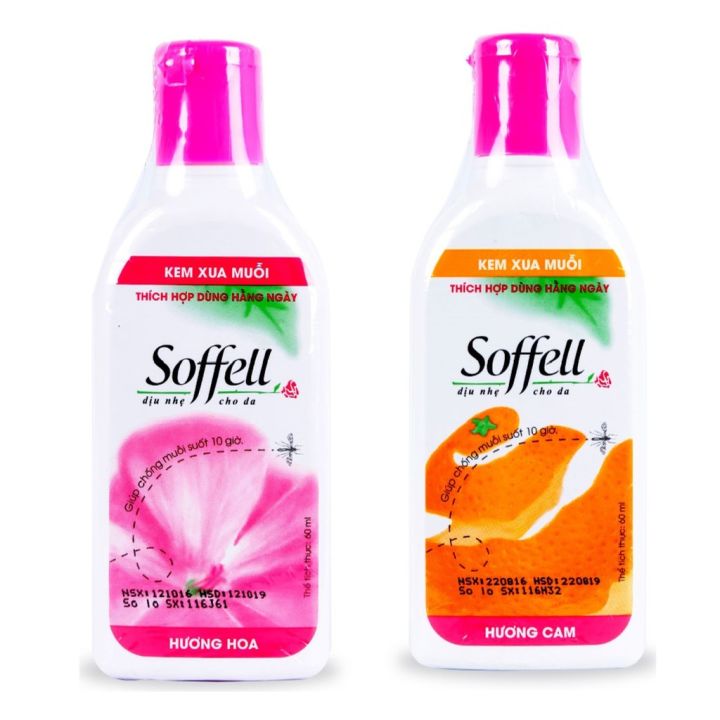 SOFFELL chống muỗi 60ml - kem chống muỗi Hương Hoa / Hương cam - Bảo Anh F Store