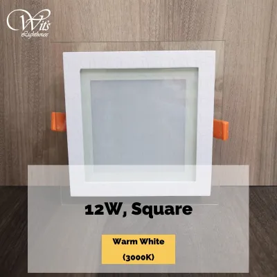 LED Glass Downlight Round Downlight Square Downlight Panel Light 1 Year Local Warranty (6W/12W/18W)