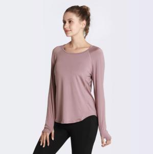 HOLA 2022 Women Workout Yoga Shirts Long Sleeve Crop Top Fitness T-shirts Running Clothes Silky Breathable SportsWear