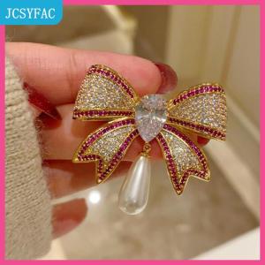 JCSYFAC Khí Rhinestone Bowknot trâm cài cho phụ nữ cô gái thời trang tinh tế Corsage thanh lịch phù hợp với pins quần áo phụ kiện Quà Tặng