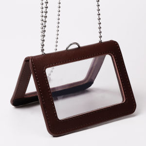 ที่ใส่ป้ายสัญลักษณ์ตำรวจสหรัฐหน้าต่าง4ด้านเคสใส่บัตรธุรกิจทำจากหนังแท้