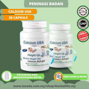 UBAT TINGGI BADAN HEIGHT UP CALSIUM USA HIGH BODY MEDICINE BOOSTER 10x tambah tinggi badan terbaik supplement peninggi badan repair tulang kropos osteoporosis tingkatkan ketinggian badan hormon pertumbuhan grow up increase kanak kanak dewasa bone 30 capsu