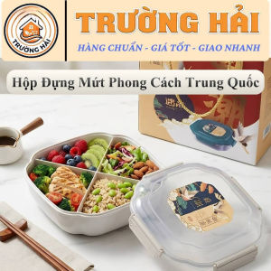 Hộp Đựng Mứt Chia Ngăn Cao Cấp Trường Hải tiệ dụng – Phong Cách Cung Đình Nắp Khóa Chống Tràn Kèm Hộp Quà Sang Trọng