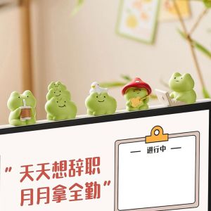 YOUSHI TOP Tượng Tượng Nhựa Ếch Đồ sưu tầm Làm thủ công Trang trí máy tính hình ếch anime Đồ mới lạ Trang trí DIY Đồ chơi mô hình ếch mini Quà sinh nhật cho trẻ em