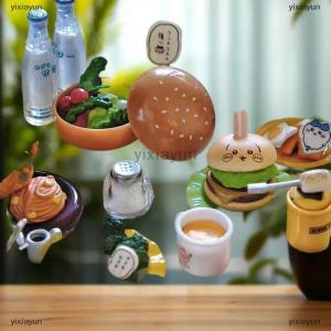 [COD] yixiayun 1 Set 1 6 Dollhouse Hamburger Tableware Meal Box Mini Food Play Plate Model Miniature Kitchen Decoration DIY Accessories