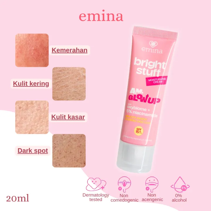 Emina%20Bright%20Stuff%20Moisturizer%20Cream%20SPF%2015PA+++%20Pelembab%20Muka%2020ml%20Melembabkan%20Cerah%20Dan%20Sehat%20Perawatan%20Wajah%20-%20Image%202