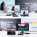 WAVLINK USB 4 Docking Station, 11-IN-1 Dual 4K Display USB-C Dock, 8K DP1, 4K DP2, 130W PD IN, 10Gbps USB3.1x3, 5Gbps USB3.0x2, Gigabit RJ45, Plug & Play on Windows/Mac OS, Work with TBT3/4 Laptops. 