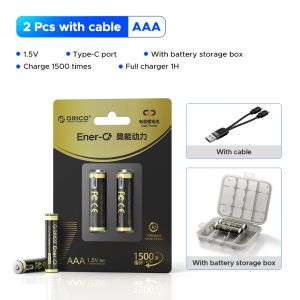 ORICO AAA Rechargeable Li-ion Battery 500 mWh Fast Charging USB A Port 1.5V Constant Voltage Output for Toy (EG7C)