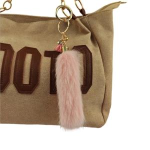 Trendy Faux Hair Key Accessory Playful Tail Design Lightweight Carry Bag Hanging Ornament For Stylish Individuals