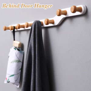 Creative Adhesive Hook No Drilling Strong Glue Bathroom Kitchen Entrance Door Back Clothes Bag Key Hook Wood