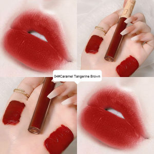 【COD】4 warna matte bear lipstik air velvet lip gloss matte liquid lip gloss moisturizing tahan lama tahan air tidak mudah menempel di cup lip gloss lucu lip gloss  -💞Margot