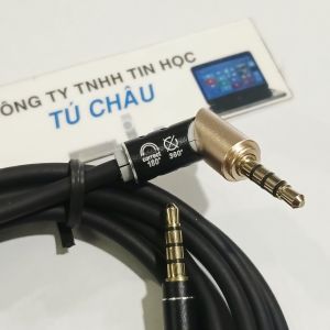 Cáp âm thanh 2 đầu 3.5 ly (4 điểm cực): Cáp dài 1m / Dài 1.5m xoáy 180 dộ