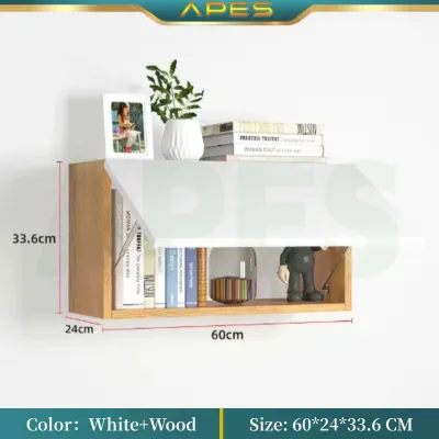 APES Wooden Wall Cabinet Wall Mounted Bookcase Storage Cabinet Living Room Kitchen Wall Cabinet