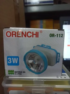 Senter Kepala Baterai A2 3pcs Orenchi OR-112 3watt Cahaya Putih Terang