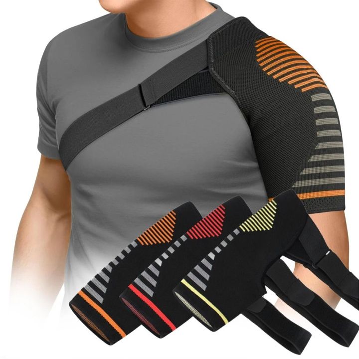 FEEZE Adjustable Compression Shoulder Brace Protection Knitted Shoulder ...