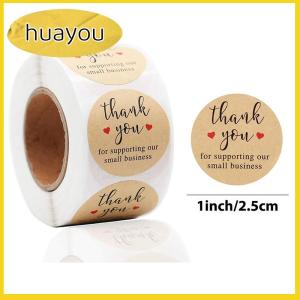 huayou 500pcs Thank You Round Sticker Scrapbook Letter Handmade Stickers Seal Labels Stickers Wedding Gift Flower Decoration