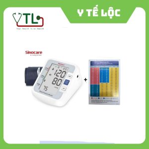 Máy đo huyết áp bắp tay Sinoheart- sinocare BA-801 Giọng nói tiếng Anh Tặng kèm 1bảng đo lượng đường huyết