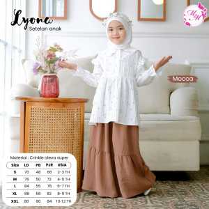 LYONA SETELAN ROK ANAK - ONE SET SKIRT BLOUSE KIDS PEREMPUAN 2-12 TAHUN BAHAN CRINKLE ALEVA KEKINIAN BY M2M