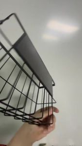 MLADEN Magnetic Fridge Organizer Rak Magnet Peti Ais No Drill Kitchen Storage Rack for Wrap Paper Towel Spice Holder
