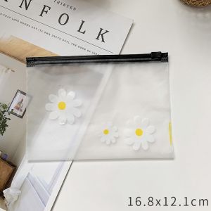 Transparan Karakter Little Chick Zip Lock Tempat 50pcs Transparan  Motif Bunga Daisy Pouch Masker Sms Pouch Ziplock Organizer