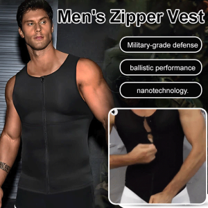 Mens Anti-theft Vest Zipper Precise Fit Fitness Vest Comfort Fitness Security Protection Waist Slimming