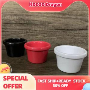 Kocoo Sauce Bowl Gravy Boats Round Glossy Melamine 6cm 50ml Black Mini Dipping Cup American Tableware for Cafe