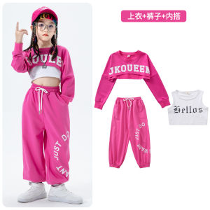 Trang phục biểu diễn nhảy jazz cho bé gái hip-hop jazz Bộ trang phục crop top phong cách cho bé gái trang phục nhảy đường phố thời thượng cho trẻ em 3.10