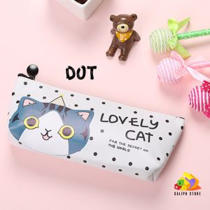 Cute Lovely Cat Printed Student Pencil Case Cartoon Creative Stationery Pencil Case | Kotak Pensel Design Kucing Comel