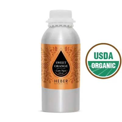 (Chai Lớn 500ml/1000ml) Tinh Dầu Cam Ngọt Sweet Orange Essential Oil Heber Natural Life 100% Thiên Nhiên Nguyên Chất Cao Cấp Xông Thơm Phòng