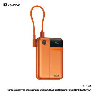 REMAX FP-122 10000mAh Power bank RuiJie Self-contained Detachable Type-C Cable QC22.5W Fast Charging Powerbank