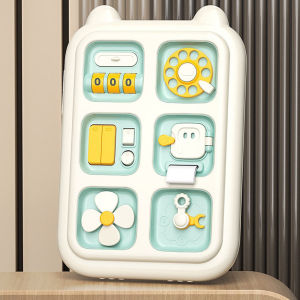 Toddler Steering Wheel Toy Montessori Toy Interactive Driving Simulation Toy Educational Wooden Dashboard Steering Wheel Sensory Toddler Busy Board Montessori Activity Board 6 in 1 Wheel Rotating Sensory Fine Motor Skills Travel Toy Early Educational Gift