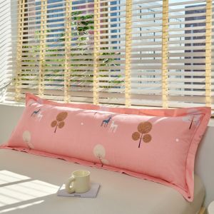 Áo Gối Đôi Dài Cặp Đôi Cotton Dày Dặn Gia Dụng 1.8m Vỏ Gối Đơn Giản 100% Cotton