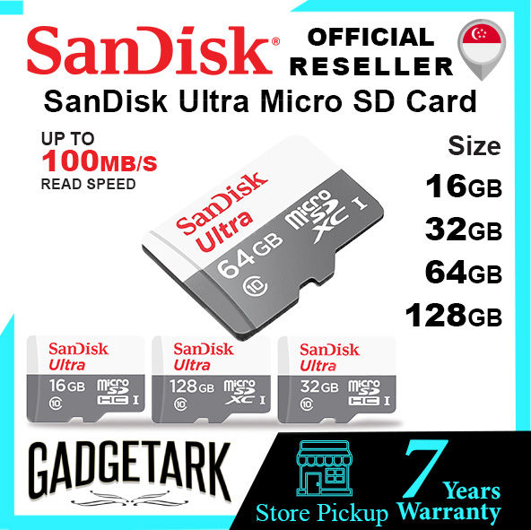 Sandisk Ultra microSD 16GB 80MB/s I 32GB I 64GB I 128| 256GB 100MB/s ...