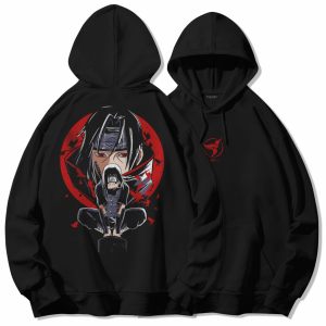 Hoodie Uchiha Itachi Akatsuki 0078 Sweater Anime Fleece Gramasi 280 Jepang Anime Manga