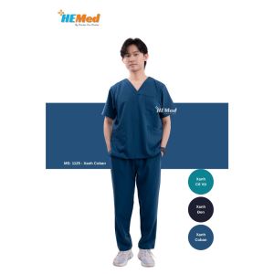 𝐒𝐜𝐫𝐮𝐛𝐬 NAM MÀU XANH COBAN - Chất cotton mềm mại không nhăn thoáng mát