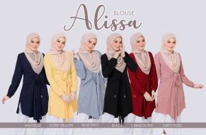CLEARANCE!  BLOUSE ALISSA By Elle Zahraa BAJU NURSING FRIENDLY PREMIUM COMOCREPE