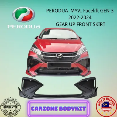 PERODUA MYVI FACELIFT GEN 3 GEAR UP FRONT SKIRT (PU) 2022 2023 2024 BODYKIT CAR