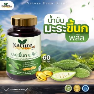ส่งด่วน ของแท้ ราคาถูก Nature Farm มะระขี้นก พลัส ผสม เจียวกู้หลาน งาดำ รับประกันสินค้าแท้ 1กระปุก 60 แคปซูล มะระ ลดน้ำตาล ไขมันสูง